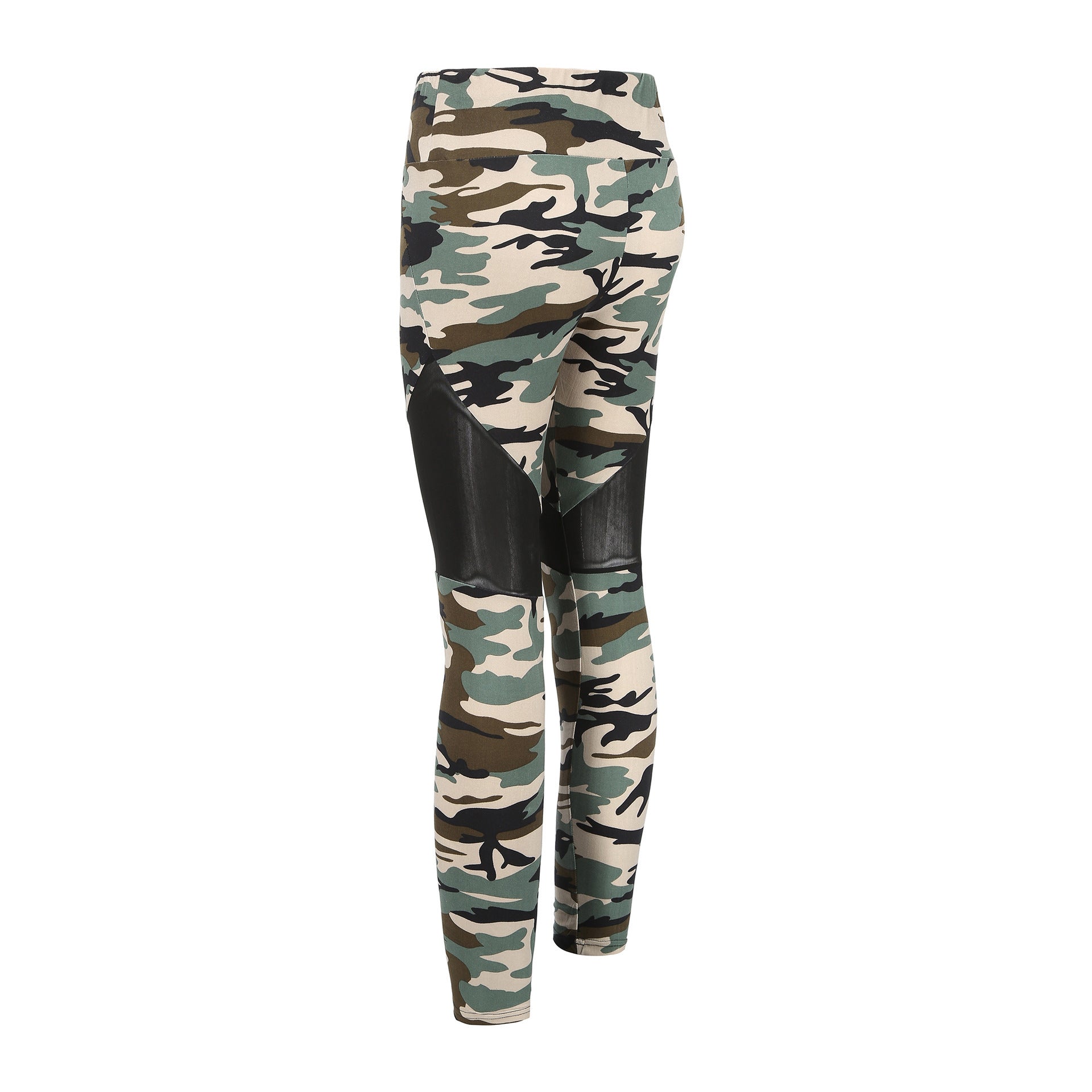 Stylish Camouflage Print Mesh Panel Yoga Sports Leggings for Active Living