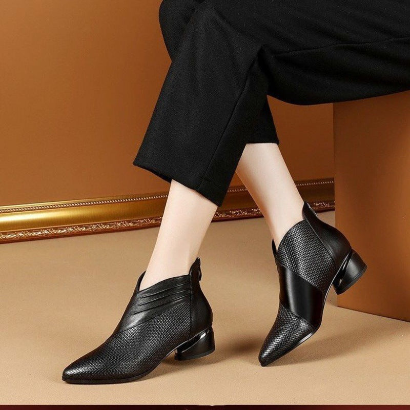 Sloane Pointed Toe V-Cut Ankle Boot