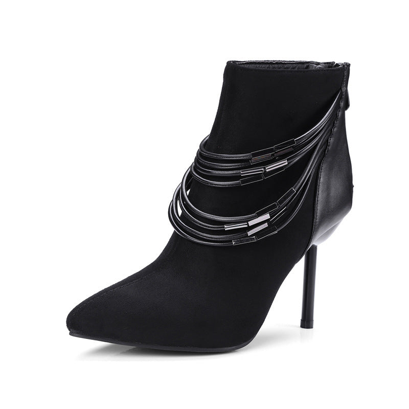 Chic Pointed Toe Stiletto Ankle Boots