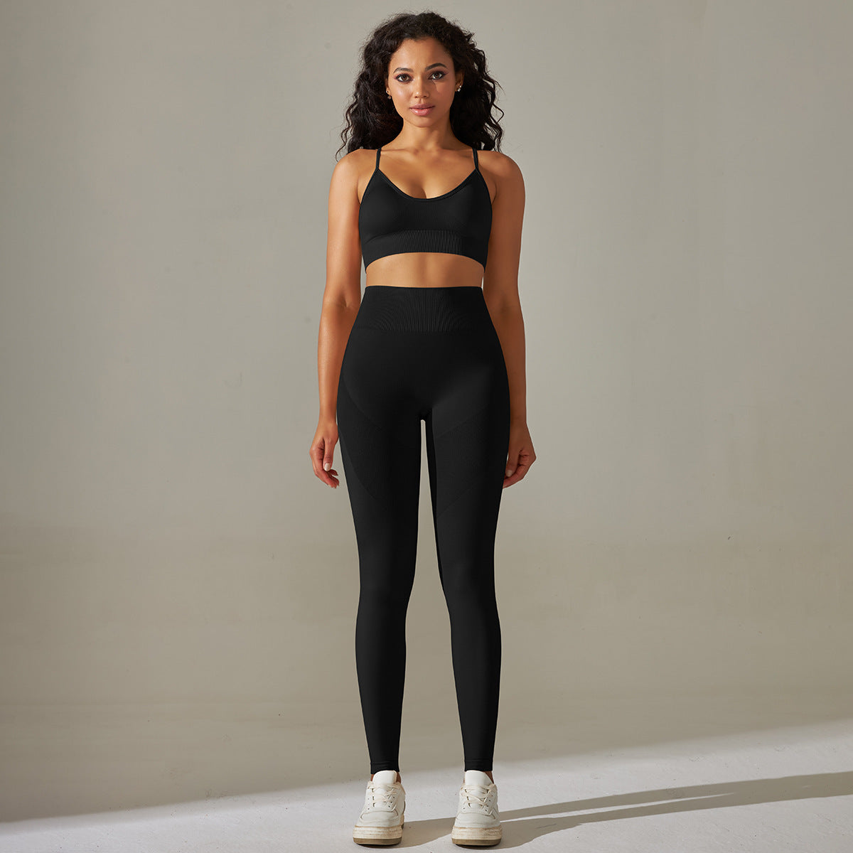 Seamless Sculpting Activewear Set High Waist Yoga Leggings and Sports Bra