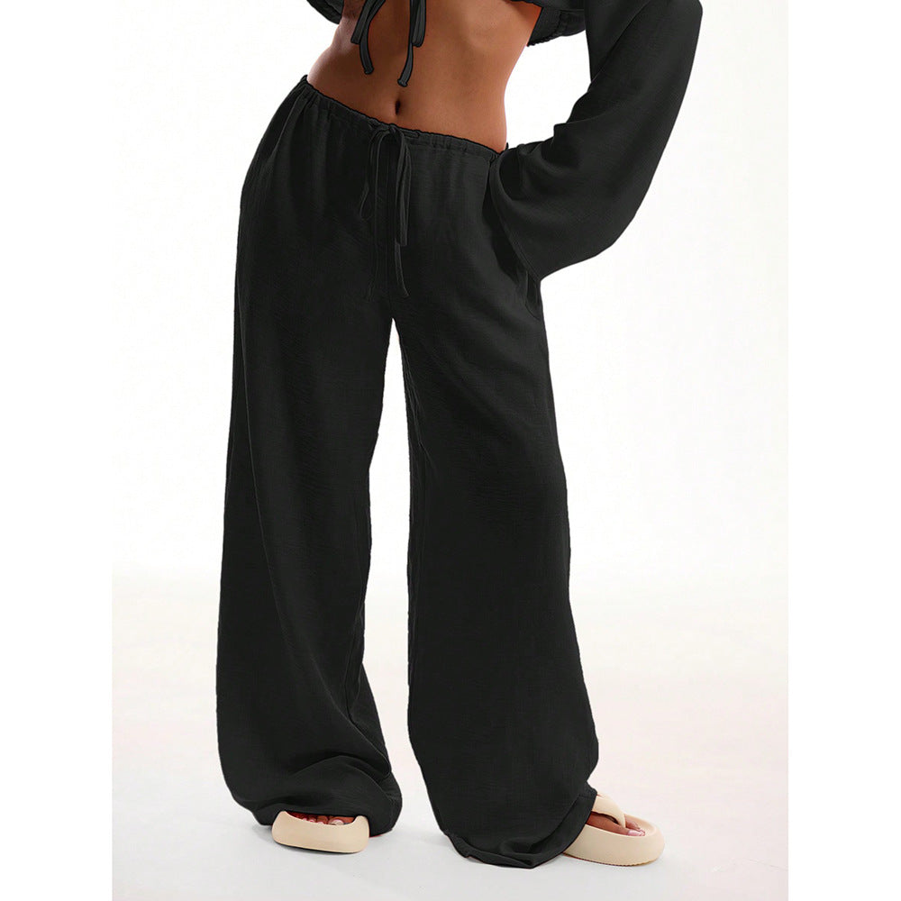 Comfortable Women's Loose Wide Leg Pants with Drawstring