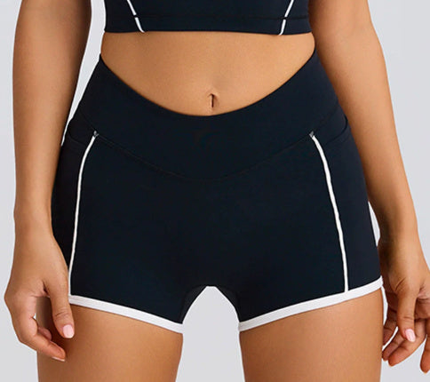 High Elastic Spaghetti Strap Crop Top and Shorts Fitness Activewear Set