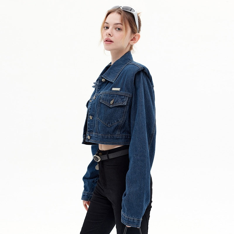 Sweet Cropped Denim Jacket Casual Everyday Style