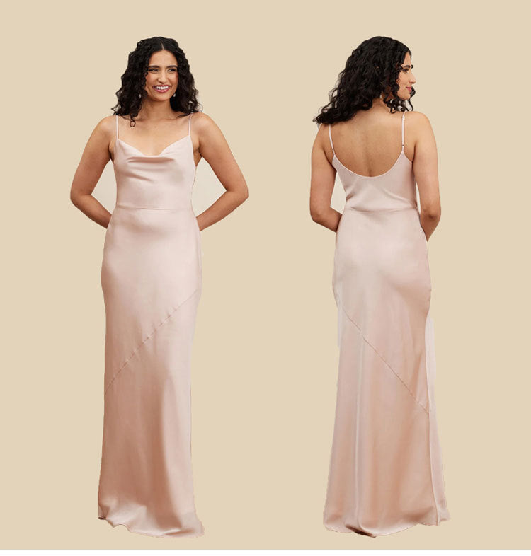 Satin Bridesmaid Dress - Korean Style Party & Cocktail Gown