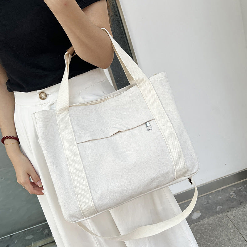 Versatile Large Canvas Tote Bag with Shoulder Strap