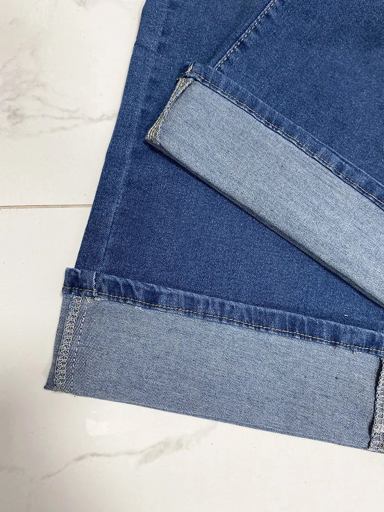 High-Waisted Wide Leg Denim Jeans