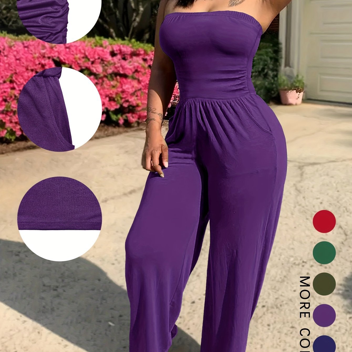 Strapless Without Belt Pockets One-piece Four Seasons Machine Washable