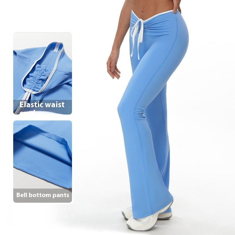 Comfortable Elastic Waistband Flare Leg Yoga Pants for Active Women