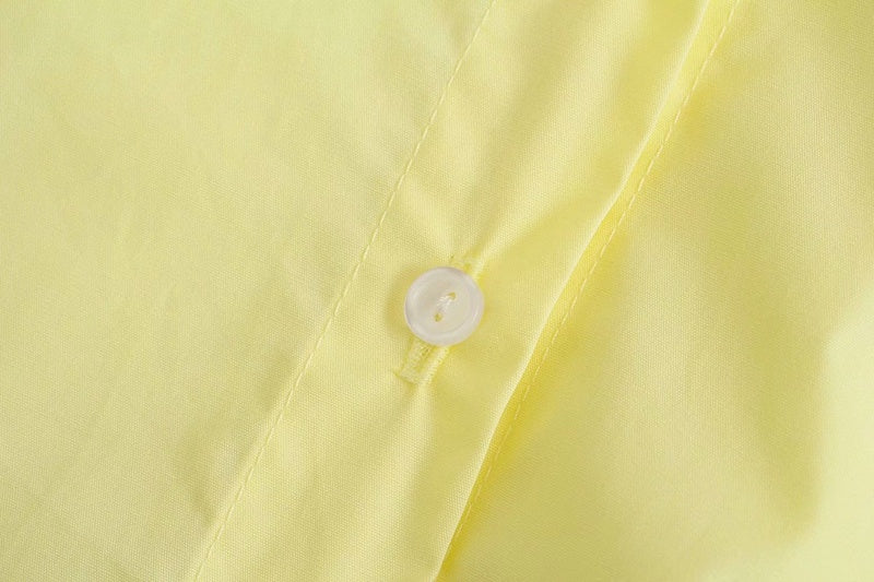 Chic Womens Retro Temperament Cropped Puff Sleeve Button Up Blouse Perfect for Summer Style