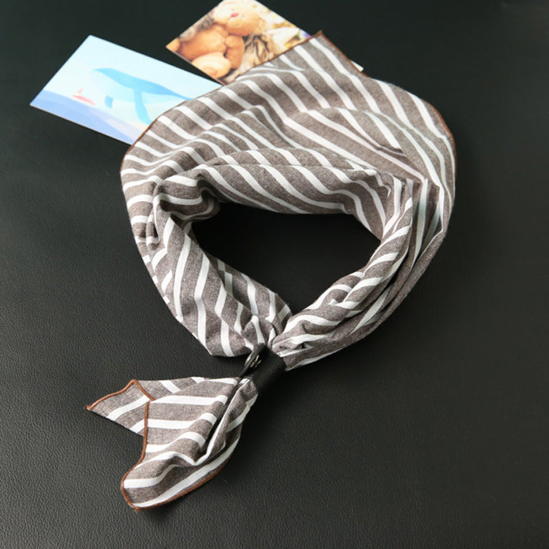 Elegant Women's Cotton Square Scarf - Bird Print