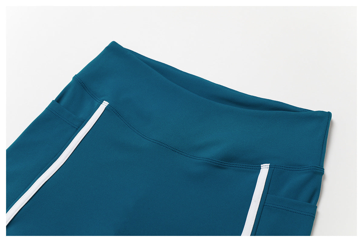 High Waist Nude Feel Performance Shorts with Side Pockets for Yoga and Active Training