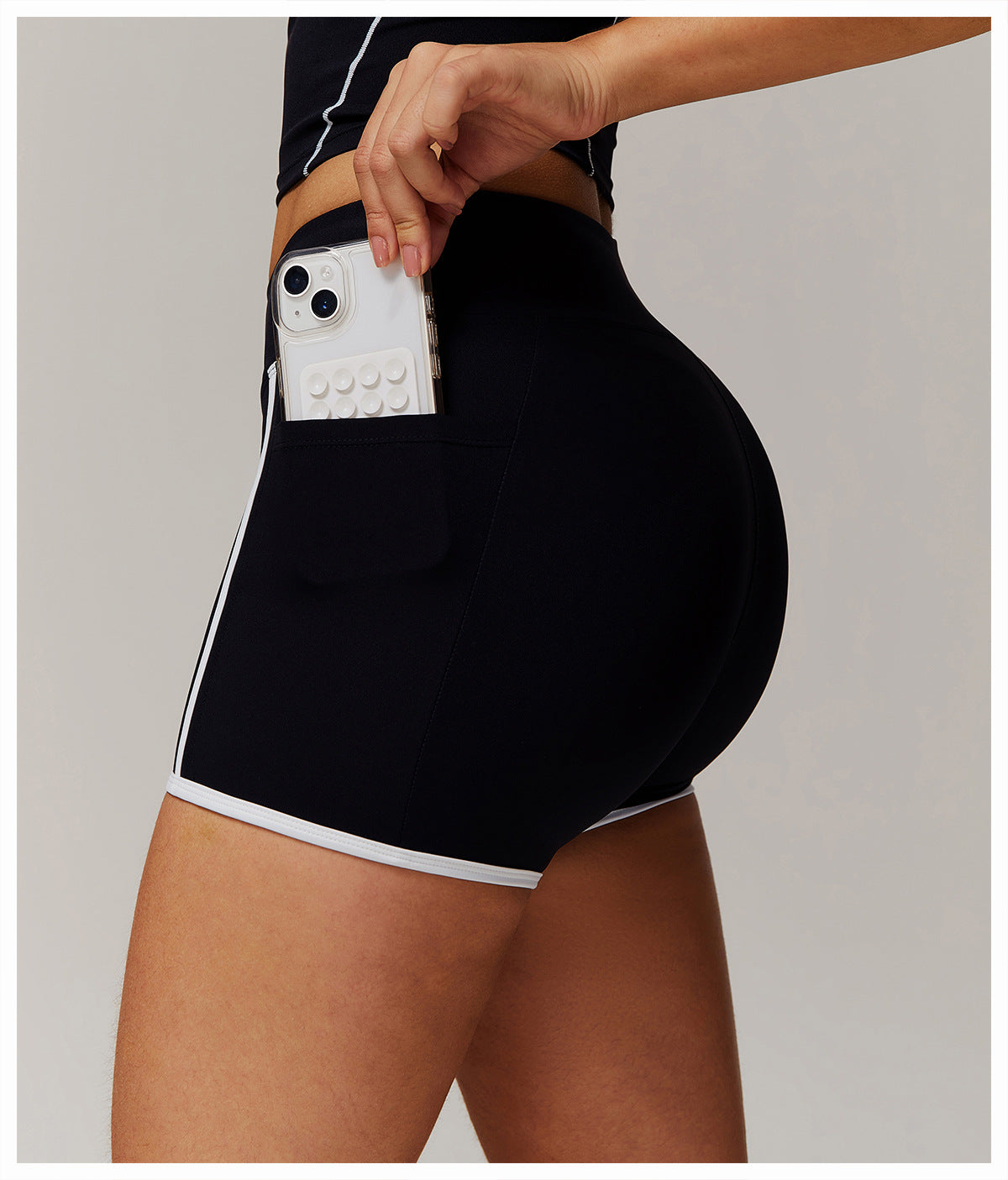 High Waist Nude Feel Performance Shorts with Side Pockets for Yoga and Active Training