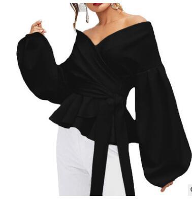 Chic Off-Shoulder Peplum Wrap Top | Elegant Women's Blouse