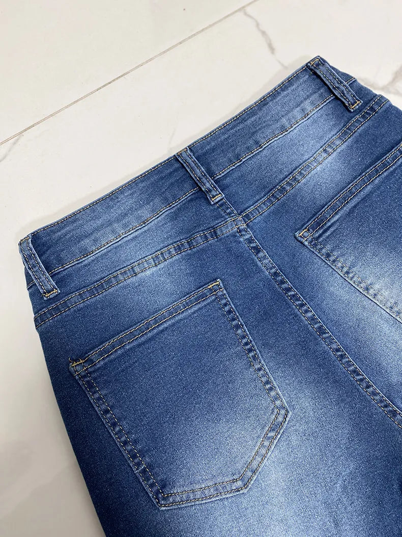 High-Waisted Wide Leg Denim Jeans