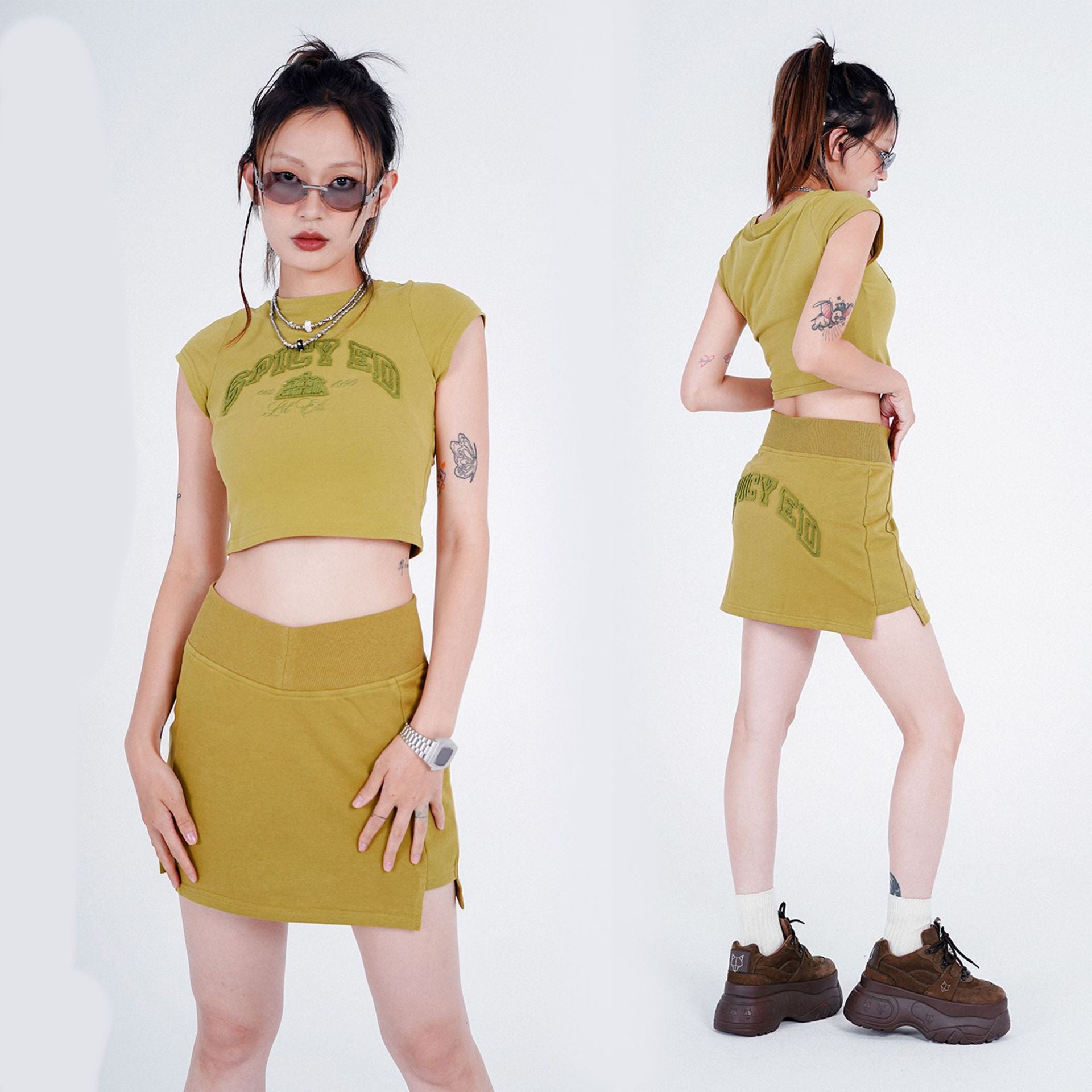 Fashionable Embroidered Cotton A-line Mini Skirt for Effortless Everyday Style