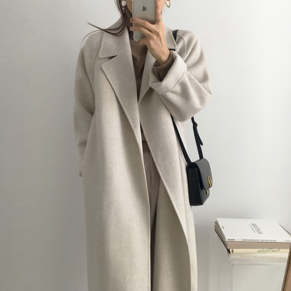 Elegant Women's Slim Fit Long Coat | Versatile Outerwear