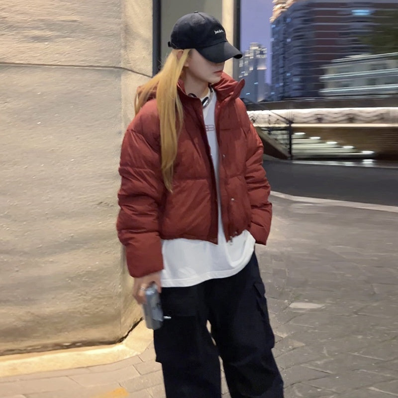 Cozy Oversized Short Hooded Puffer Jacket for Everyday Winter Comfort
