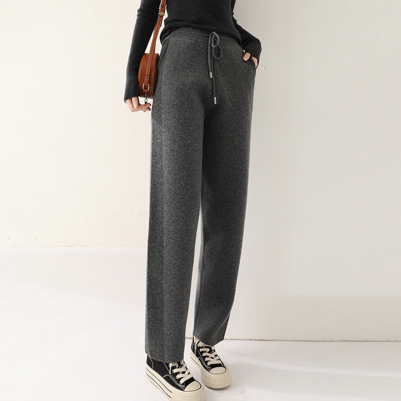 Women's Pure Wool Knit Lounge Pants - Ariana Vogue Comfort