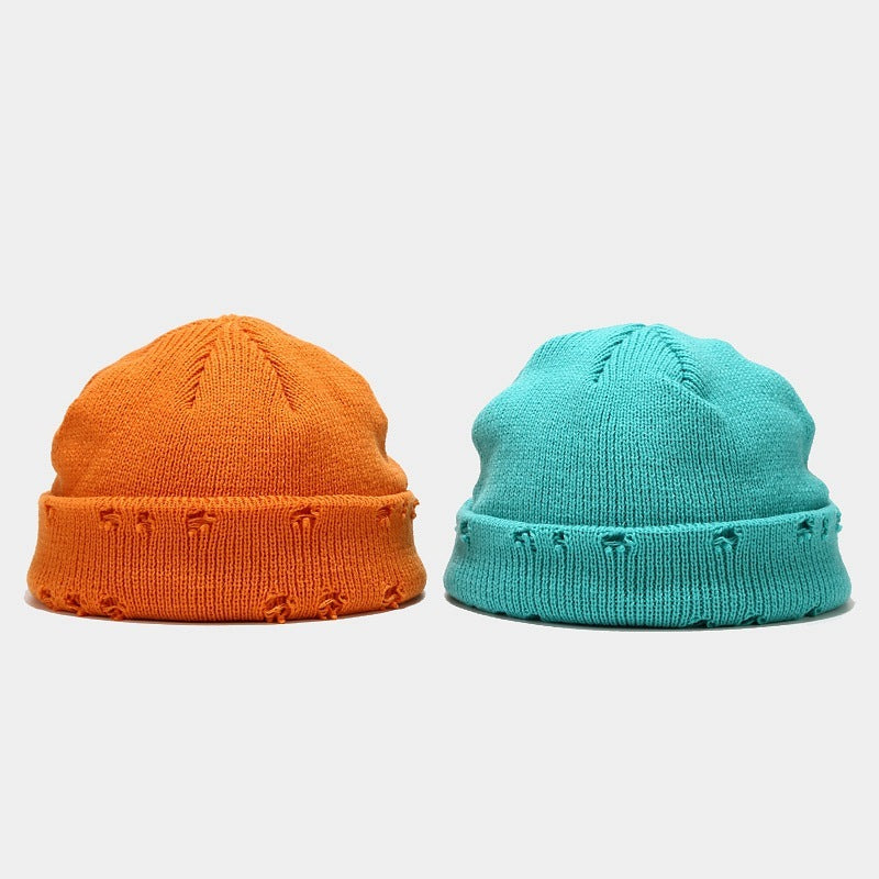 Distressed Knit Beanie - Trendy Comfort Hat
