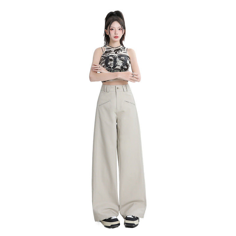 Comfortable Fashion Personality High Waist Wide Leg Casual Pants for Women