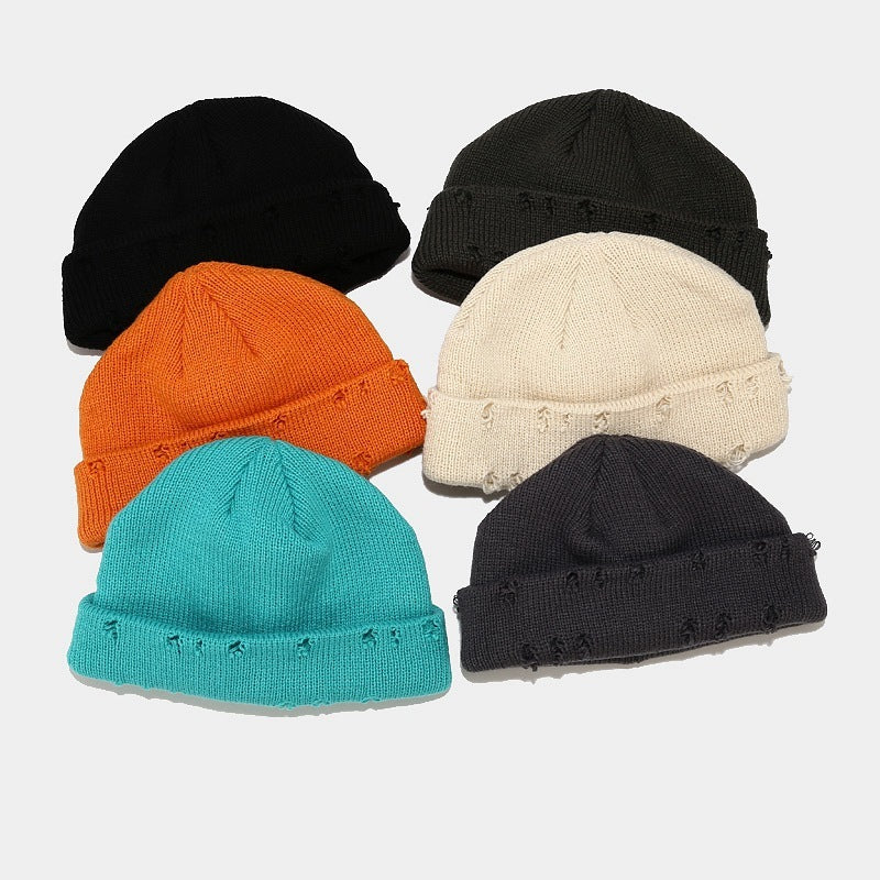 Distressed Knit Beanie - Trendy Comfort Hat