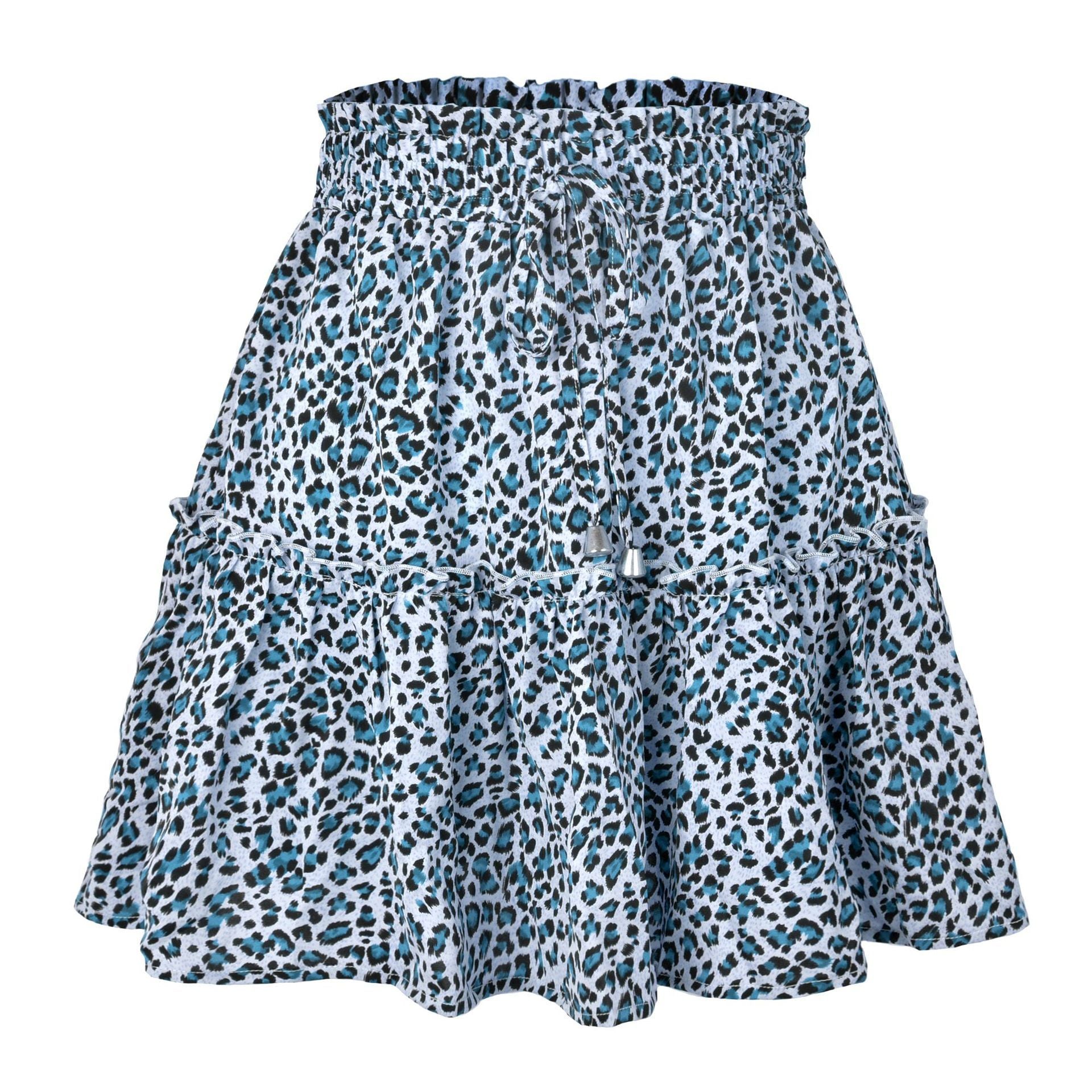 High Waist Floral Print Ruffle Hem A-Line Mini Skirt for Summer