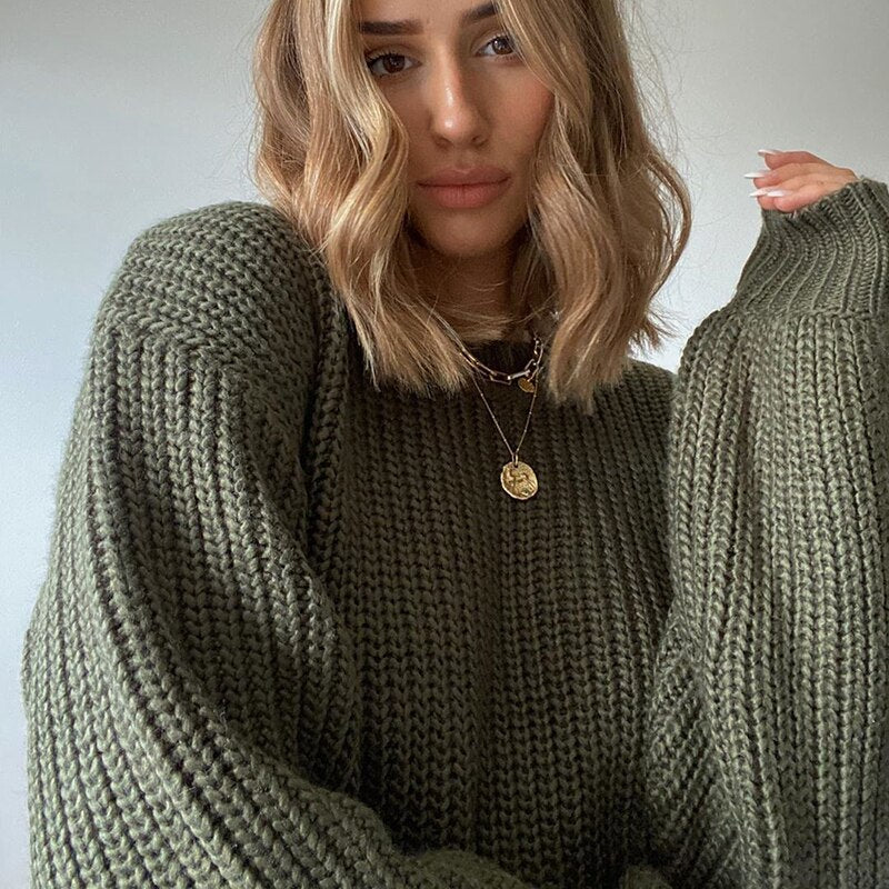 Chic Ribbed Knit Long Sleeve Cropped Sweater for Effortless Style