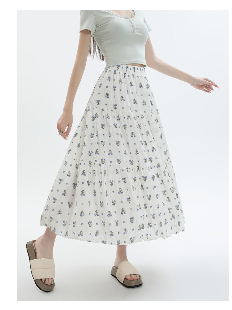 Bohemian Floral Chiffon Maxi Skirt - High Waist A-Line Tiered