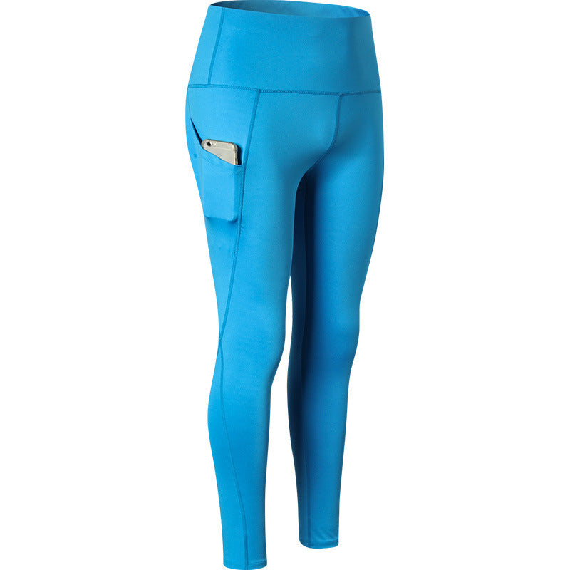 High Waist Running Leggings with Side Pockets for Enhanced Performance