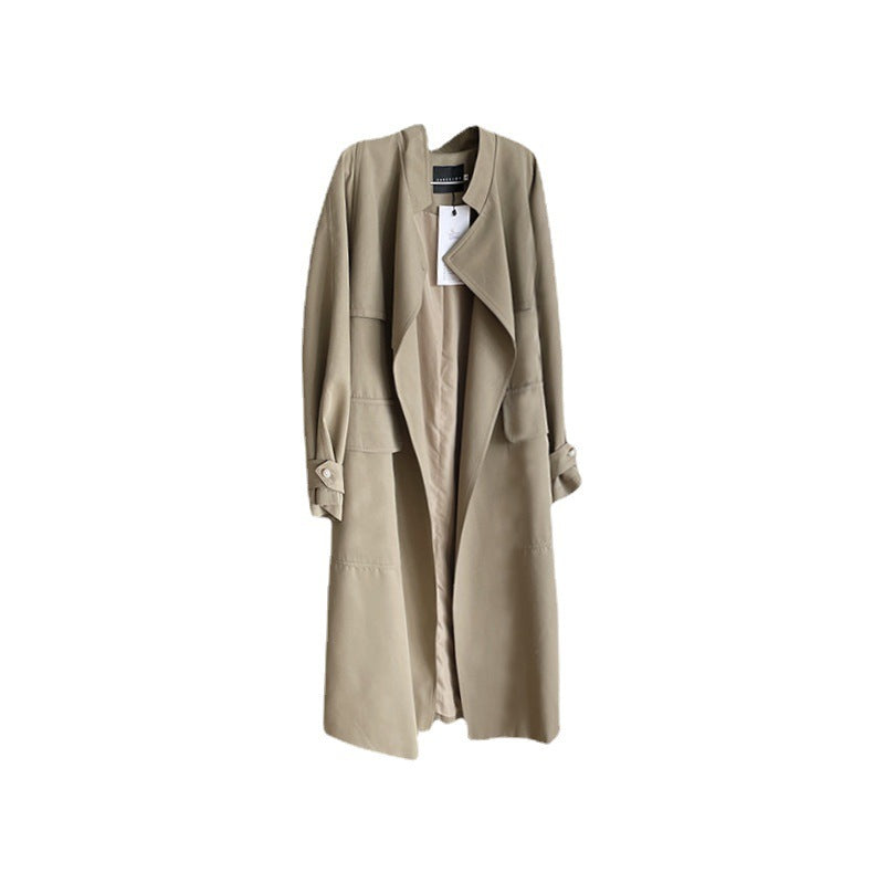 Aria Stand Collar Long Trench Coat