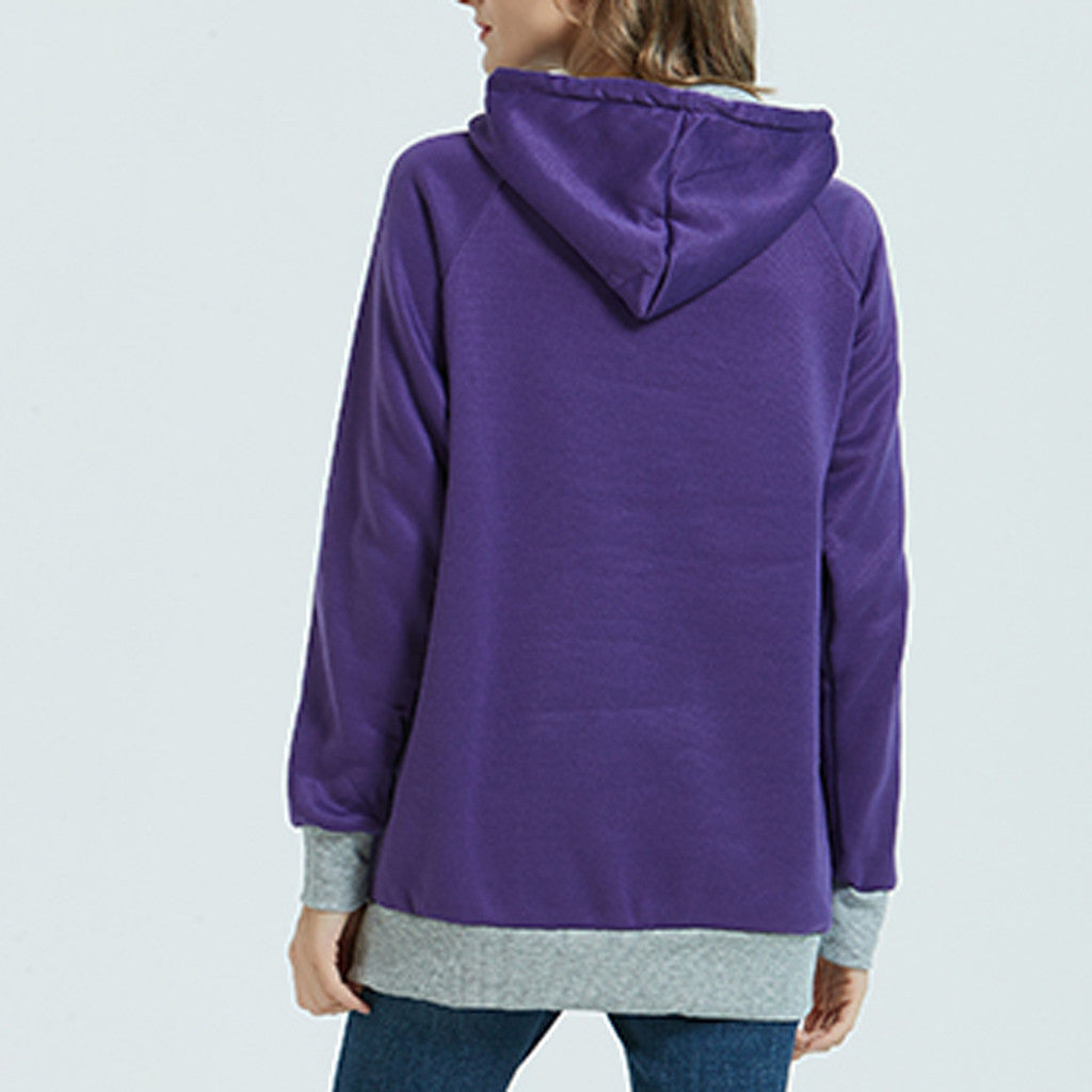 Cozy Cotton Blend Casual Hooded Sweatshirt with Functional Pockets and Drawstring