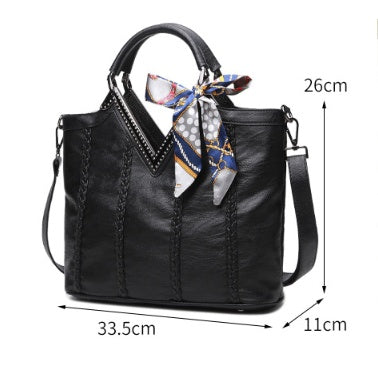 Stylish Studded Faux Leather Everyday Shoulder Tote with Braided Details