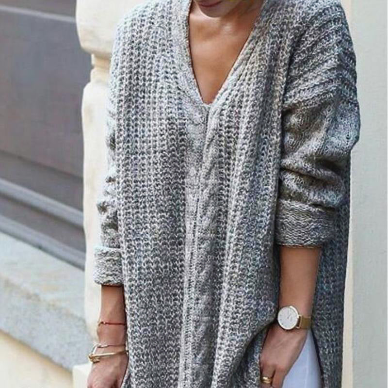 Cozy V-Neck Knit Sweater Tunic