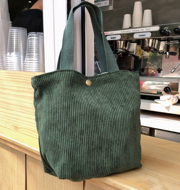 Mini Corduroy Everyday Tote Bag - Stylish & Eco-Friendly