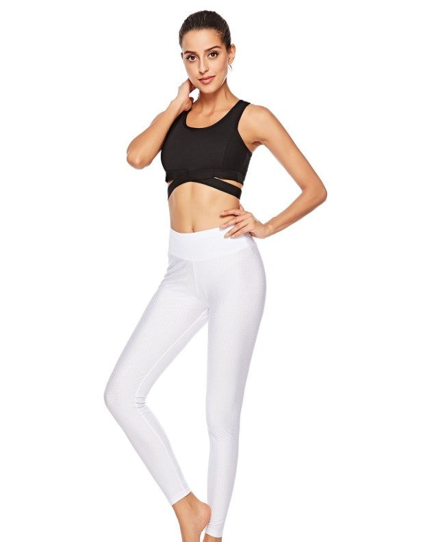 Sculpting High Waist Textured Fitness Leggings for Enhanced Performance and Style