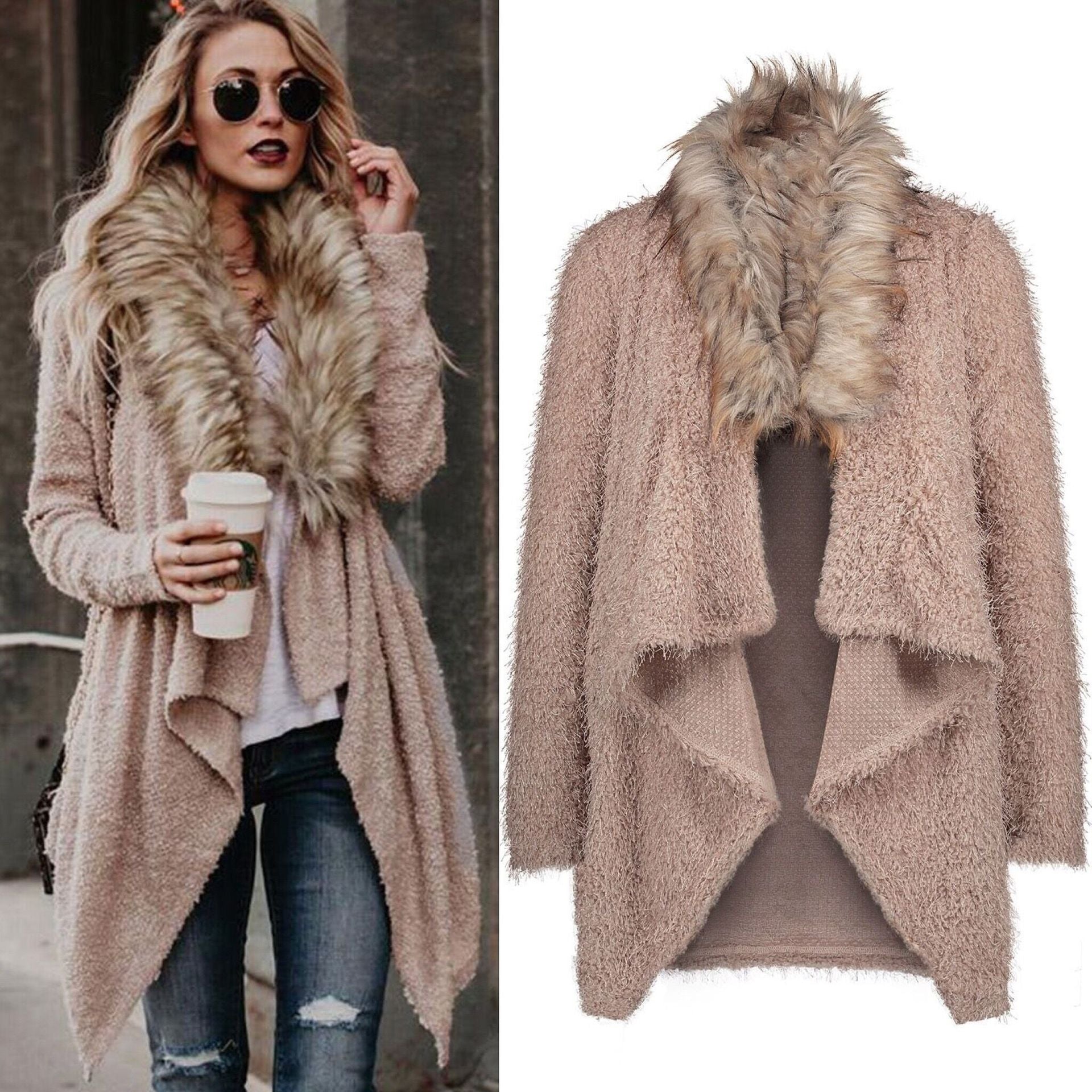Aspen Faux Fur Collar Cardigan