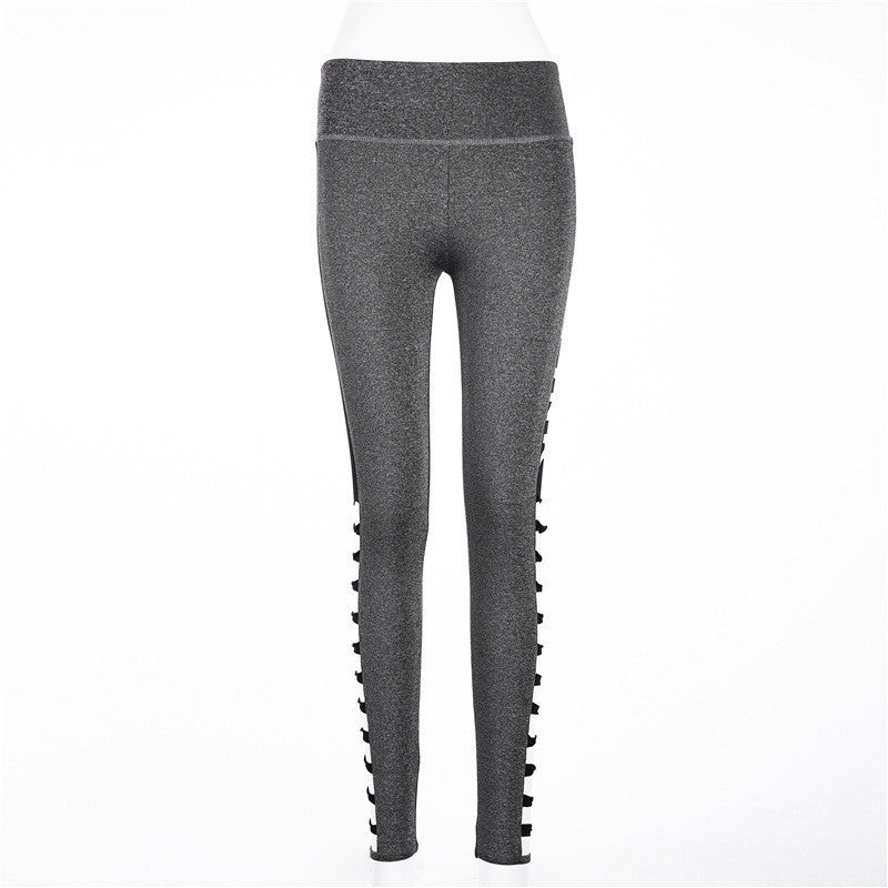 Stylish High Waist Yoga Leggings with Side Cutout Detail for Active Lifestyle