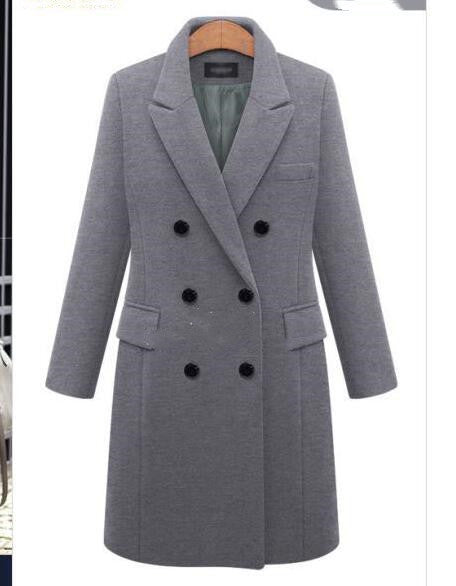 Chic Double-Breasted Wool Blend Women's Coat - Ariana Vogue