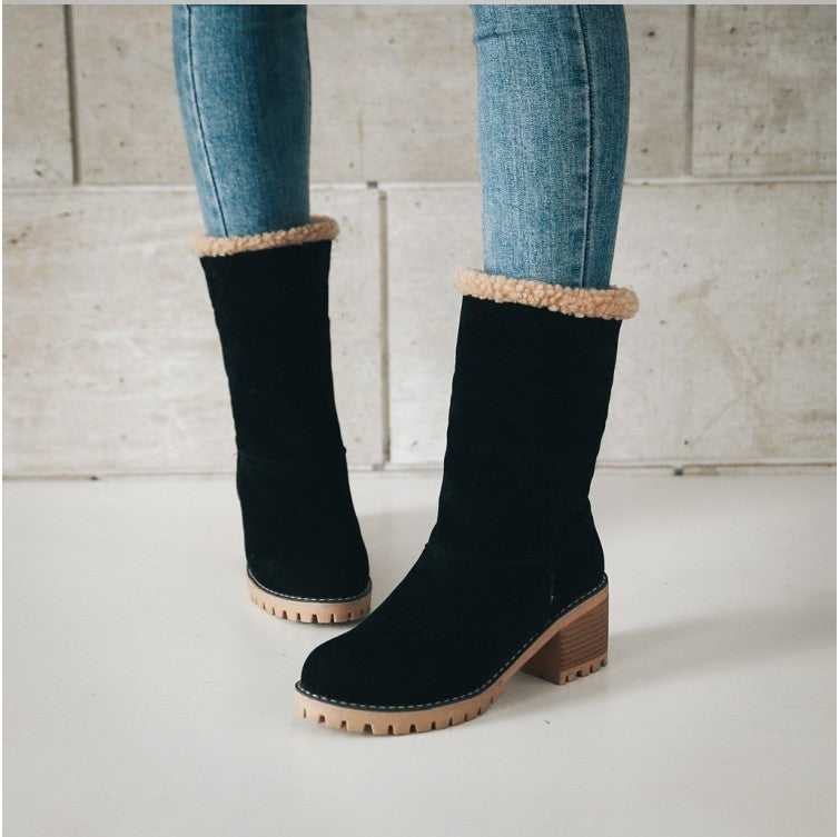 Aria Faux-Fur Trim Suede Ankle Boots