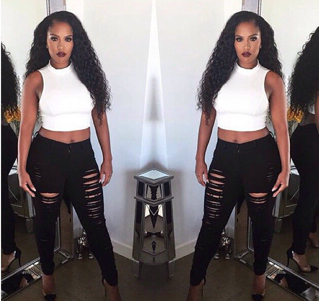 Talia High-Waist Ripped Skinny Jeans