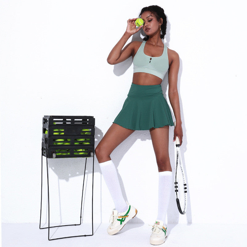 Dynamic Pleated Athletic Skirt with Integrated Shorts for Sport and Leisure