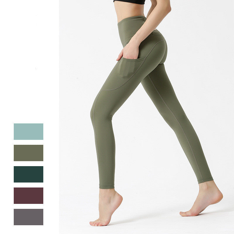 High Waist Moisture Wicking Activewear Leggings with Side Pocket