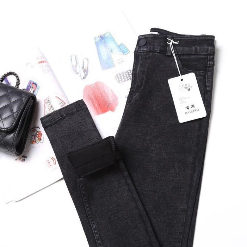 Chic High Waist Raw Edge Skinny Trousers Versatile Everyday Leggings