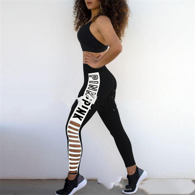 Stylish High Waist Yoga Leggings with Side Cutout Detail for Active Lifestyle
