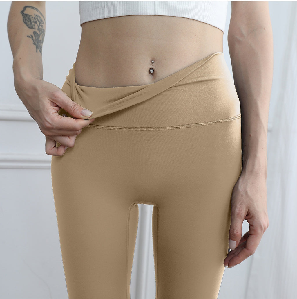 Thickened Traceless High Waisted Fleece Lined Activewear Leggings for Yoga and Fitness