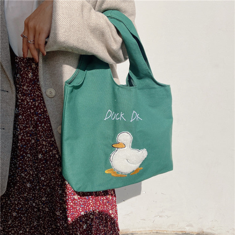 Charming Duck Canvas Tote Bag for Everyday Style