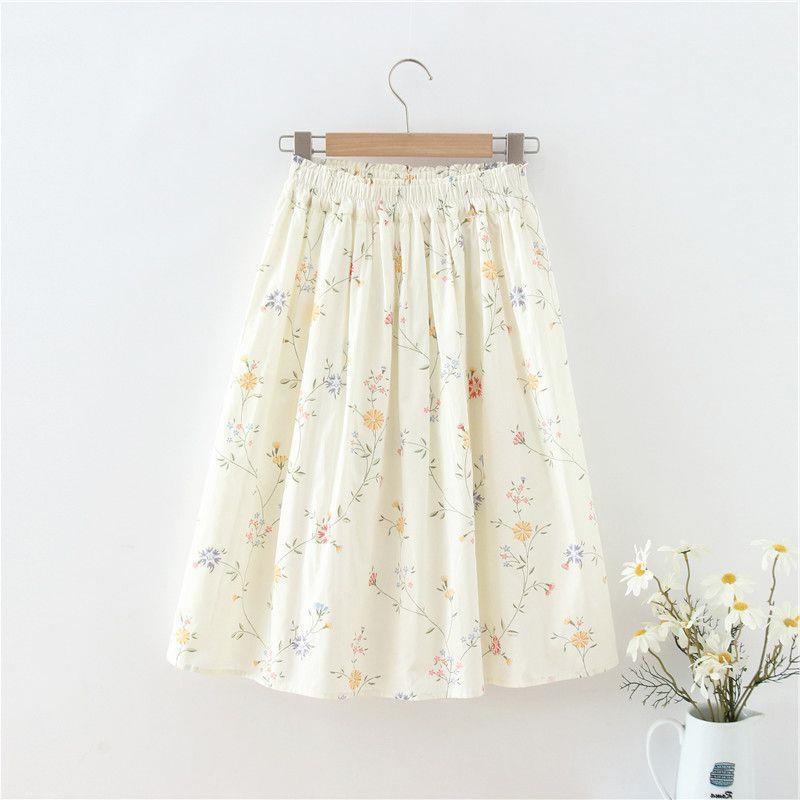 Chic Flowy Floral Print Pleated Elastic Waist Mini Skirt