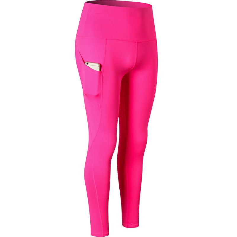 High Waist Running Leggings with Side Pockets for Enhanced Performance