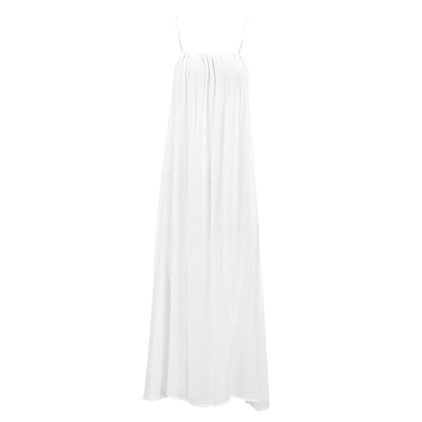 Effortless Cotton Halter Midi Dress Comfortable Everyday Wear