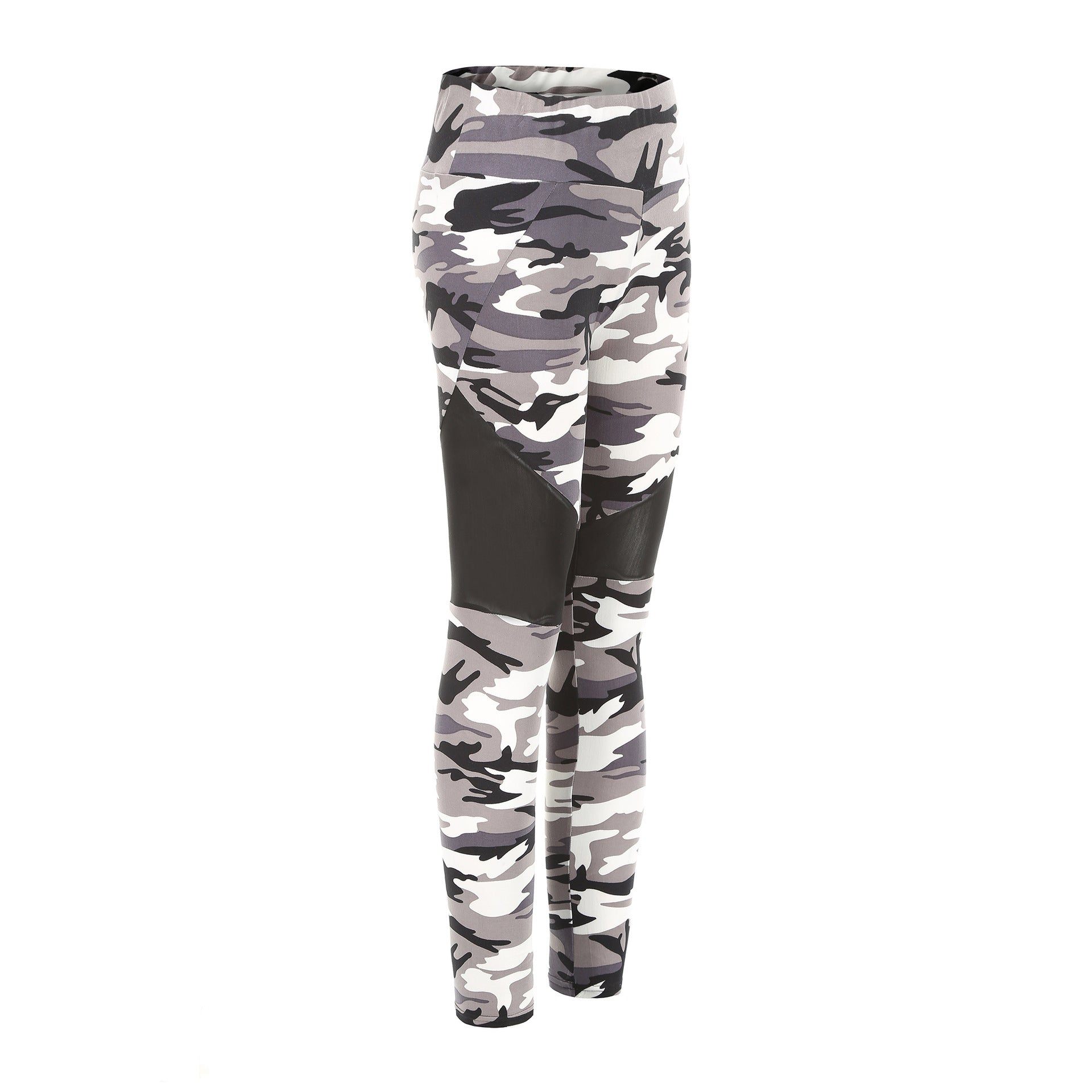 Stylish Camouflage Print Mesh Panel Yoga Sports Leggings for Active Living